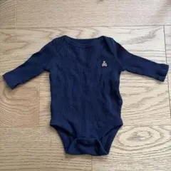 Baby GAP 50㎝　0-3month ネイビー 長袖ボディ クマ刺繍