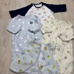 50〜60cm ドレスオール3着まとめ売り　長袖　薄手　新生児　ベスト付　男の子