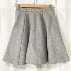 Rirandture　フラワービジュー　ウールスカート　グレー　サイズ0