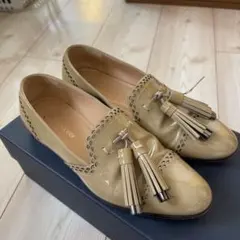 Sergio Rossi ベージュ タッセル ローファー 34