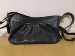 Coach ブラックレザー ショルダーバッグ