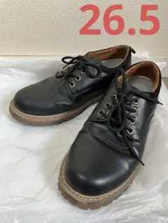 タ*ン様 黒 レザー レースアップシューズ26.5