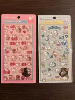 【2枚組】ハローキティ・シナモロール ボンボンドロップシール