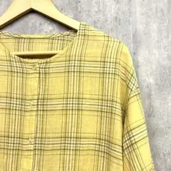 【最終価格美品】Samansa Mos2 blue チェック柄 シャツ F 綿