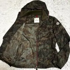 MONCLER マウンテンパーカー　ナイロン　Wジップ　カモ柄　ワッペン　M相当