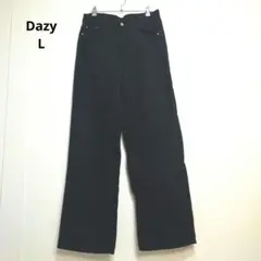美品✨ DAZY ワイドパンツ L 黒 コットン100% 脚長効果 ゆったり
