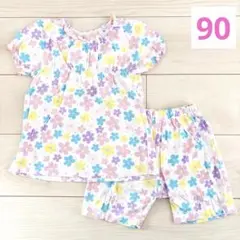 ベビー キッズ 90cm パジャマ 女の子 花柄 半袖 半ズボン 西松屋のサムネイル