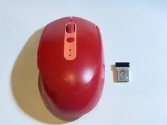 Logicool M590 レッド ワイヤレスマウス 静音マウス 使用感あり