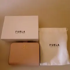 FURLA 二つ折り財布 ピンクベージュ
