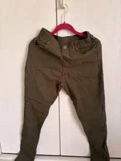 オリーブ スリムフィットパンツ ゴムウエスト