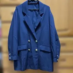 ネイビー テーラードジャケット 金ボタン