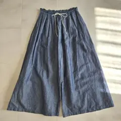 Le minor ルミノア コットンリネン シャンブレーワイドパンツ 薄手 38