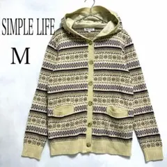SIMPLE LIFE シンプルライフ カーディガン フード付き ニット日本製のサムネイル