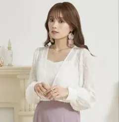 SET２点カットジャカードカーディガン＋ビスチェ