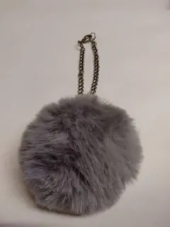 ファーチャーム グレー バッグチャーム