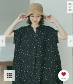 新品タグ付◉ DOORS リネンドットフレアワンピース