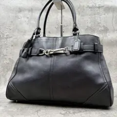 コーチ ハンプトン ハンドバック 肩掛け ブラック A4可 レザー