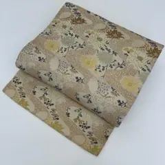 ひ*ろ様 アンティーク名古屋帯 花に美しい織 九寸 正絹 MO-8980