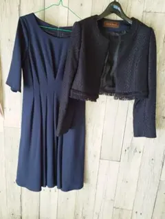 CLATHAS フォーマルスーツ　ツィードジャケット　タックワンピース　13号