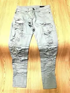 【極美品/希少】LOVE JUNKIE 至高のハードクラッシュスキニーパンツ Sのサムネイル