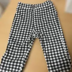ギンガムチェック ロングパンツ リボン付き