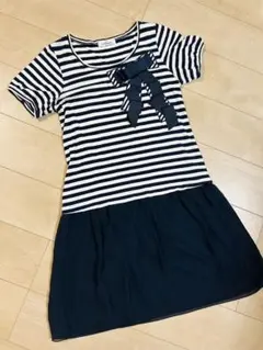 リボンワンピース　ボーダー