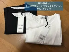 UNIQLO +J スーピマコットンリラックスフィットクルーTシャツ L 白 黒のサムネイル