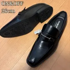 【未使用級】ON&OFF メンズ ビットローファー 26cm 黒　ビジネス