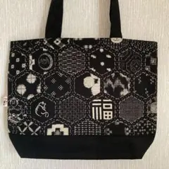 ハンドメイド　トートバッグ　肩掛けバッグ　和柄　和モダン　パッチワーク柄