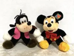 希少 当時物 タグ付 昭和レトロ ミッキーマウス グーフィー ぬいぐるみセット