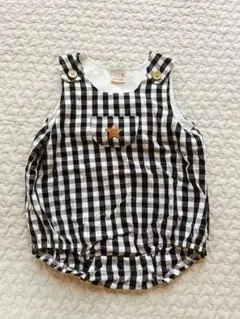 プティマイン・チェック柄ロンパース・カバーオール