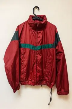 90s ナイロンジャケット L オーバーサイズ ボルドー×グリーン