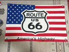壁掛け布生地　フラッグ　インテリア　ルート66アメリカ国旗