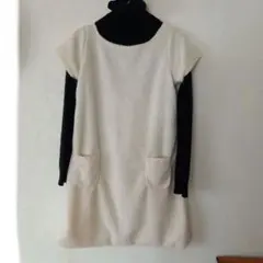 COLZA チュニック アイボリー ボア素材 重ね着