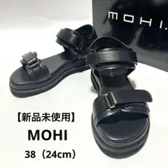【新品タグ付】MOHI モヒ ベルクロサンダル ブラック 38 厚底 レザーのサムネイル