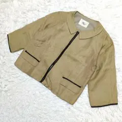 ハリスHarriss PARISテーラードジャケット 麻混ベージュ 36S日本製のサムネイル