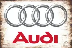 新品 ブリキ看板 Audi ロゴ エンブレム レトロ インテリア 壁飾り