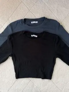 ZARA クロップド　tシャツ　ロンT Mサイズ