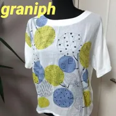 グラニフ　graniph　北欧風 半袖カットソー　Tシャツ　猫　木　リスのサムネイル