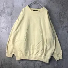B268古着　トレーナー　スウェット　黄　無地　90s Y2K