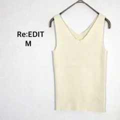 Re:EDIT リエディ◉タンクトップ アイボリー リブニット ノースリーブのサムネイル