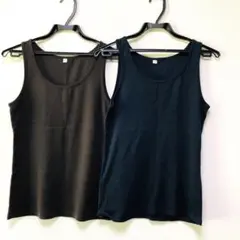 ユニクロ タンクトップ 2枚セット Ｌ ネイビー ブラウン