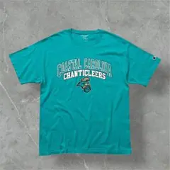 Champion Coastal CarolinaカレッジロゴTシャツL青緑古着