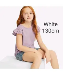 レース フリル Tシャツ ホワイト 白/プティマイン グローバルワーク ザラ