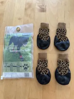 XHIDR Waterproof Pet Sock ヒョウ柄 4足セット