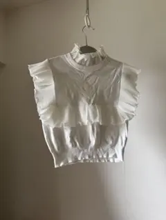 ZARA ザラ フリル　ニット ノースリーブ