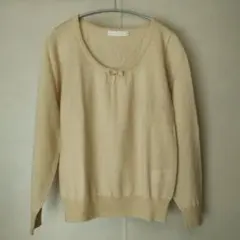 earth music＆ecology ニット セーター リボン ベージュ