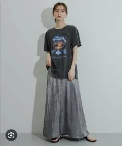 ■SENSE OF SENSE■ハクプリントフレアスカートSチャコールのサムネイル