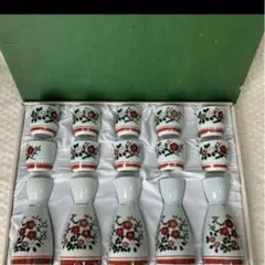 花柄酒器セット　徳利　お猪口　昭和レトロ