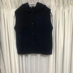 【UNIQLO :C】ワッフルニットフーデットベスト Mサイズ ネイビー